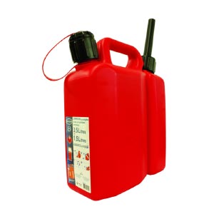 JERRICAN DOUBLE COMPARTIMENTS  3,5L/1,5L AVEC BEC ANTIGOUTTE