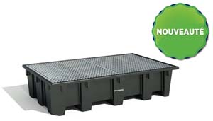 BAC DE RETENTION 2 IBC 1050L  CAILLEBOTIS ACIER GALVA